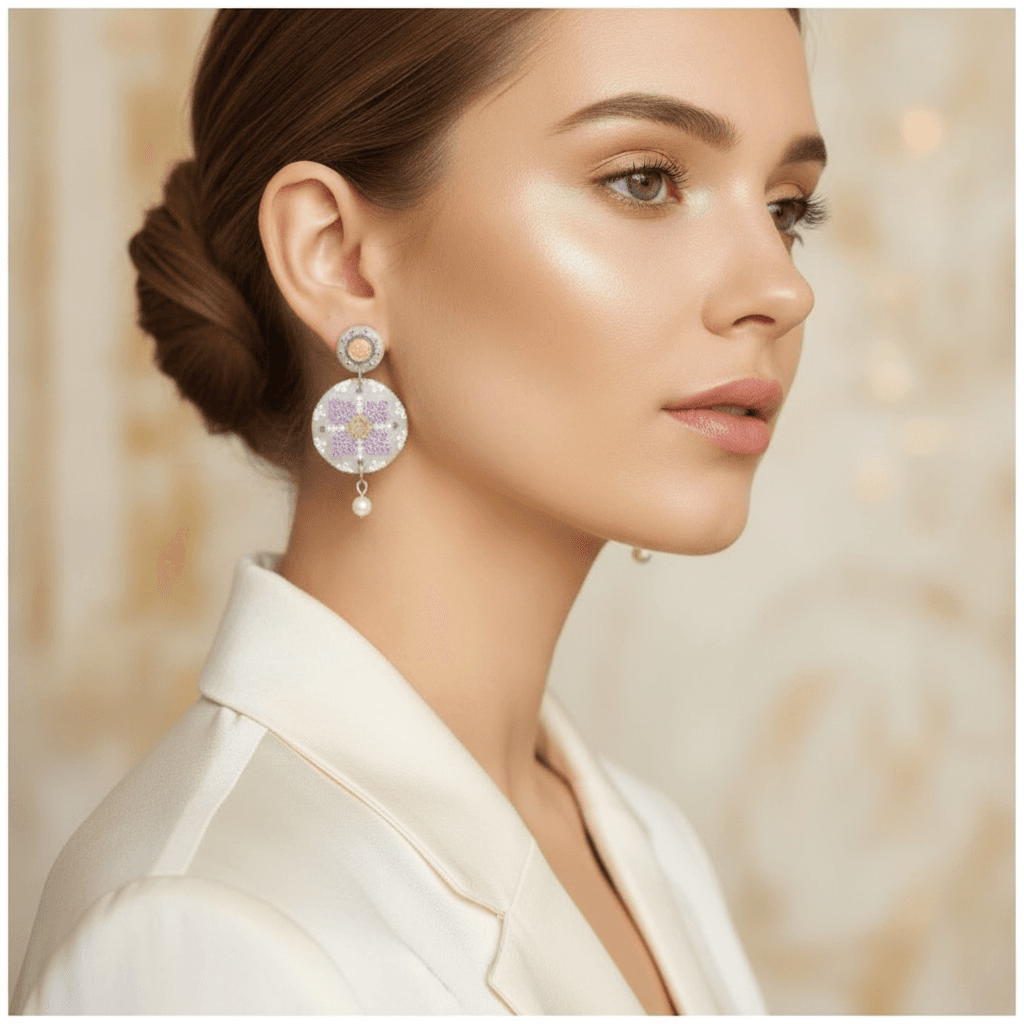Pendientes Vyshyvanka · Lavanda